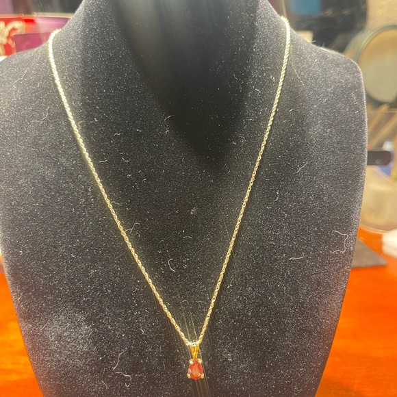 14k yellow gold set necklace and earrings - Picture 3 of 12